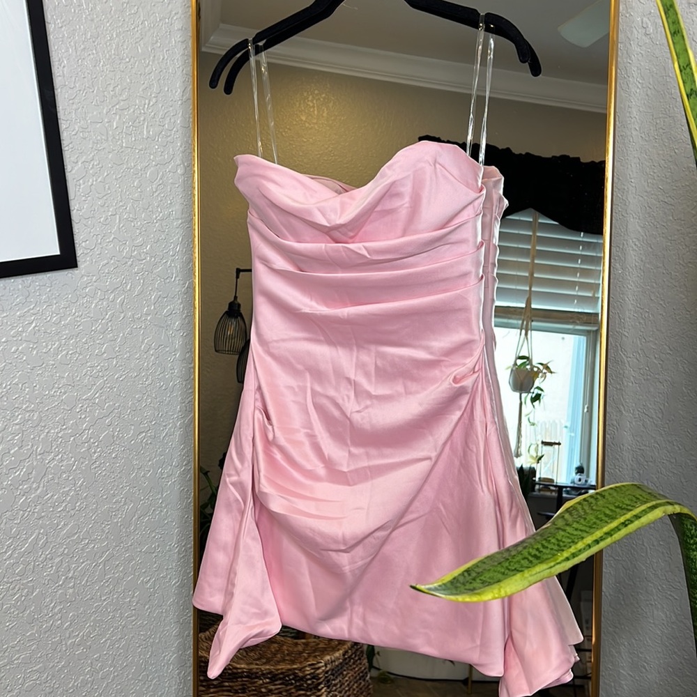 HOUSE OF CB 'Jasmine' Rose Pink Draped Strapless Corset Dress NWOT - Picture 10 of 14